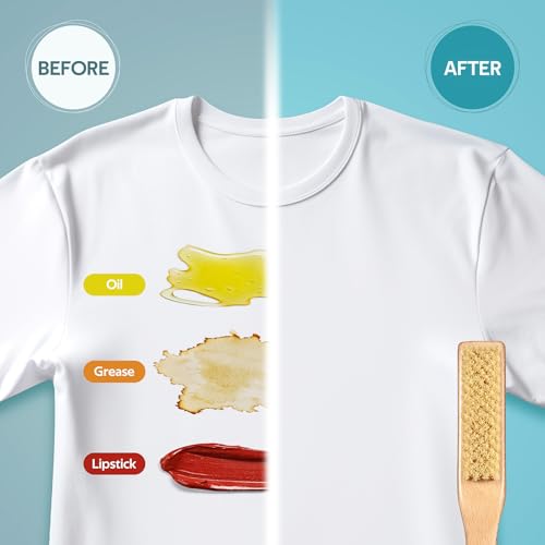 BFWood Laundry Stain Brush, Large Natural Soft Boar Bristles, Removes Tough Stains from Delicate Fabrics Like Knits, Cotton, and Linens, Gentle on Fabrics, No Damage - style: Large Regular
