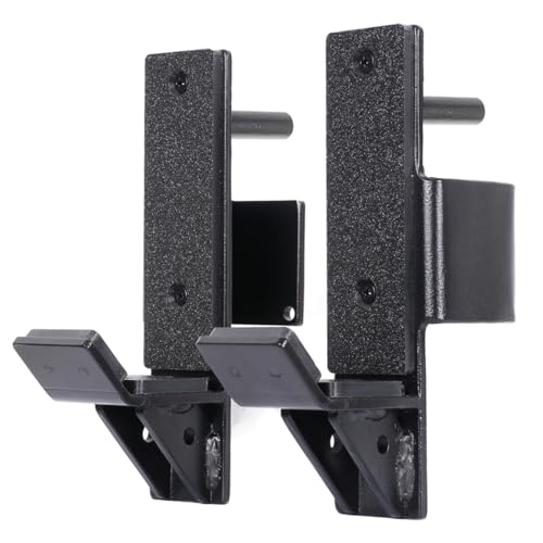 SYL Fitness J-Hooks for Squat/Power Rack - Available in 2"x2" and 3"x3", Heavy Duty J-Cups Barbell Holder with UHMW Pads - color: For 2"x2" Rack with 1/2" Hole