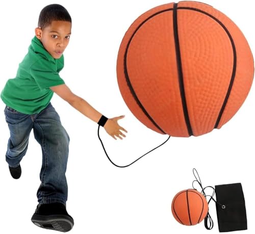 Reaction Training Ball with Wrist Strap, Basketball Reflex Trainer | High-bounce reflex ball with adjustable wrist strap for hand-eye drills, basketball practice, agility routines, and warmups