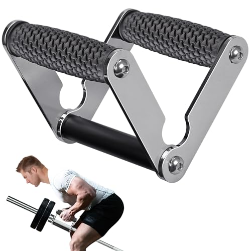 SELEWARE V Bar & T Bar Landmine Handle Attachment for 2" Barbell Bar, Solid Multi-Grip Landmine Handle T Row Attachment with Non-Slip Rubber Handle, Fits 2" Olympic Bars Strength Training Bars - color: B. V Bar