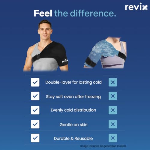 REVIX Shoulder Ice Pack for Rotator Cuff and Arm, with Removable Gel Pack, XL, Reusable Gel Cold Pack Wrap, 30-Minute Lasting Cooling, Flexible Fit for Recovery, Workout Relief & Daily Comfort - size: XL, style: With Removable Gel Pack