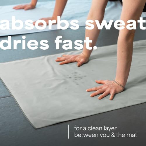 S&T INC. Aura Yoga Mat Towel, Quick Dry Towel, Soft and Absorbent for Gym, Pilates, and Hot Yoga Mat, 2 Pack, 26.5 inches x 72 inches, Microfiber, Grey - color: Grey (2 Pack)