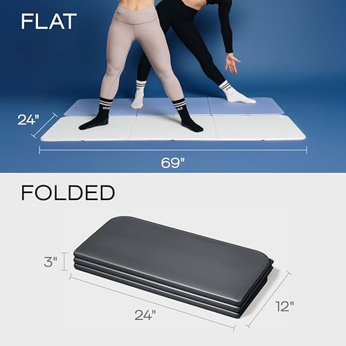Stakt The Original Foldable Yoga Mat, Premium Foldable Exercise & Workout Mat with Non-Slip Surface, Lightweight Portable for Studio or Home Use, As Seen on Shark Tank - color: Iron