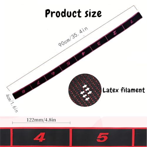 （2Pcs） Numbered Resistance Bands for Glutes & Yoga, Resistance Bands with Handles for Arms,Adjustable Bands for Full Body Stretching Shaping(Red&Purple