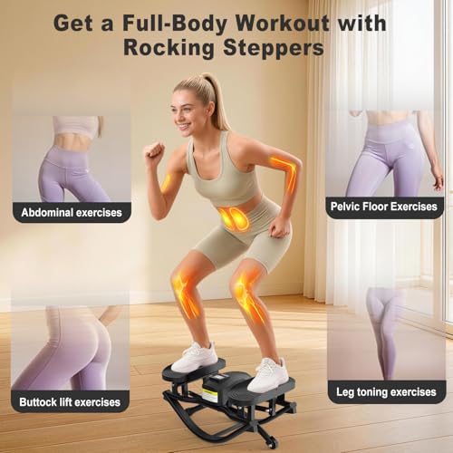 HOTWAVE Rock Stepper, The Rock Stepper Side to Side Exercise Machine – 350 lb Capacity, Oversized Pedals, Low Impact 3D Lateral Stepper for Home Workout - color: Black