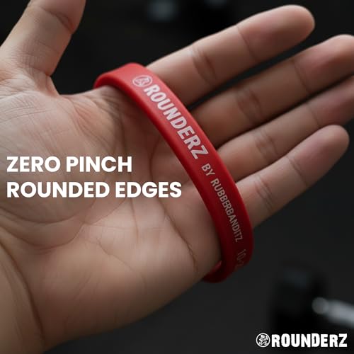 Rubberbanditz Rounded Edge Resistance Band | Compact and Light Weight Exercise Bands | Suitable for All Fitness Levels Users| Travel Friendly Resistance Bands for Working Out - color: Red