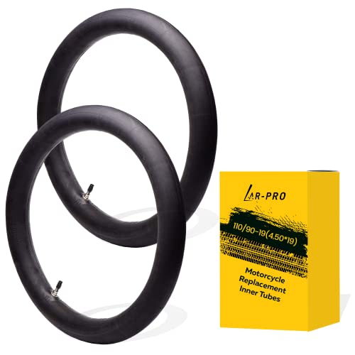AR-PRO (2-Pack) 110/90-19 (4.50 x 19") - 120/90-19 Motorcycle Inner Tubes - Dirt Bike Natural Rubber Tubes with TR4 Valve Stems - Pinch and Puncture-Resistant - Designed for Off-Road Tires - size: 110/90-19 (4.50 x 19)
