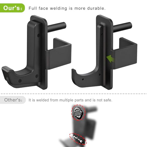 SELEWARE Solid Steel J Hooks for 2" x 2" or 3" x 3" Tube Power Cage with 1" 1/2" or 5/8" Hole Squat Rack Attachment, J-Hook Barbell Holder for Power Rack, Set of 2 - color: For 1/2" Hole of 2x2 inch Rack