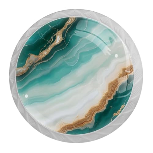 4 Pack White Cabinet Knobs, Marble Drawer Handles for Cabinets, Dresser, Cupboard, Bathroom, Bedroom, Kitchen Hardware Closet Door Knob - color: Marble