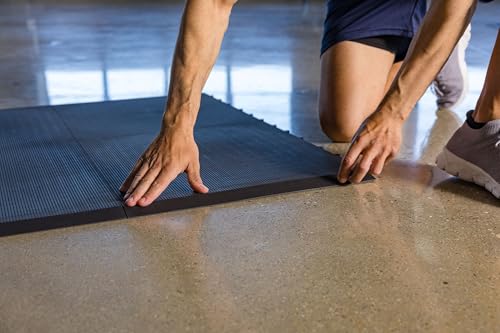 Baselayer Interlocking Floor Tile Trim Pieces - Beveled Edges and Corners - Durable ½ in TPE (Rubber Like, NOT Foam, no Odor) - 10 Edges and 4 Corners - Made in USA