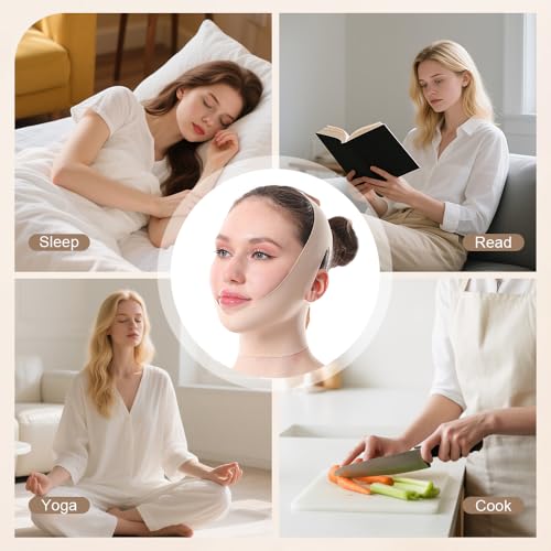 Face Strap Face Lift Belt, Comfortable VShaped Bandage Face Lift Band Face Outline Lifting Facial (Skin Color) - color: Skin Color