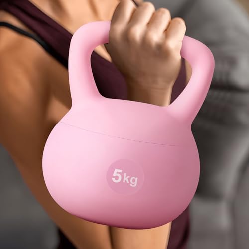 sogesfurniture Soft Kettlebells,Safe Strength Training Kettlebells,Iron Sand Filled Weights Strength Training Kettlebells,Fitness Soft Kettlebells for Women Men Children - color: 20LBS-Pink