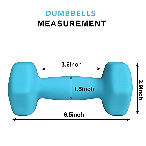 Balelinko Home Gym Equipment Workouts Strength Training Weight Loss Pilates Weights Yoga Sets Weights for Women, Men, Seniors and Youth - color: Blue, style: 4 LB, Pair