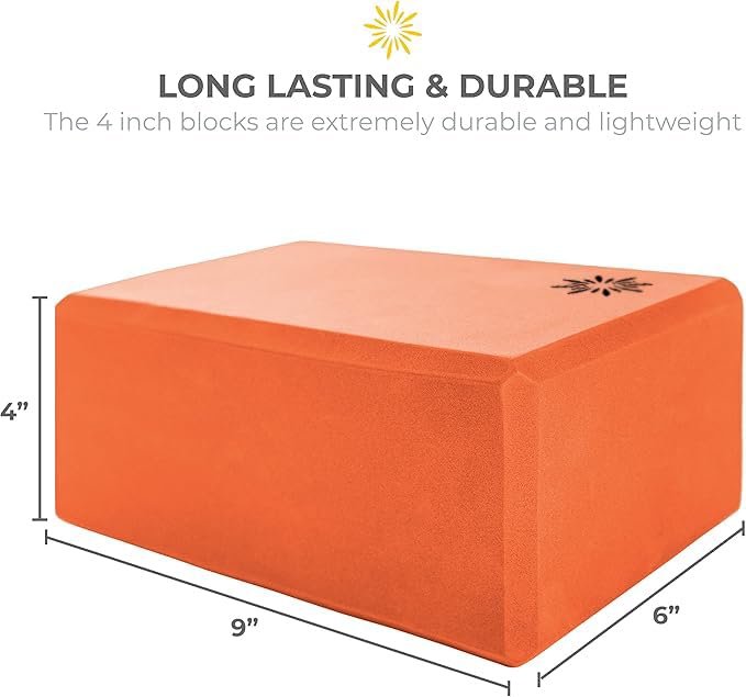 Bulk 4 in Foam Yoga Blocks, 10 Pack - color: Orange
