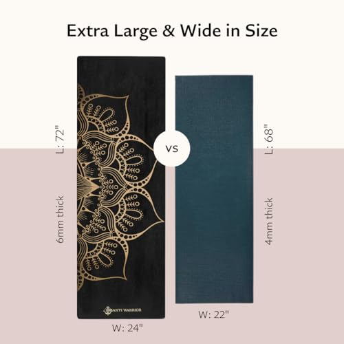 Shakti Warrior Sahasrara Yoga Mat - Artist Designed, Premium Printed mats, Non Slip, Great for Regular & Hot Yoga, Pilates and Workout (72 inch x 24 inch x 6mm Thick)