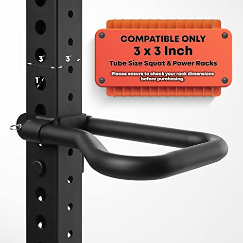 AmStaff Fitness Dip Bar Attachment for Squat & Power Rack – Compatible for 2x2" - 2.5x2.5" - 3x3" Inches Tube with 1-Inch Hole Racks – (Pair)