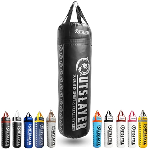 Outslayer 80 Pound Filled Punching Bag Boxing and MMA Made in USA - color: Black, style: Without Bottom D-Ring