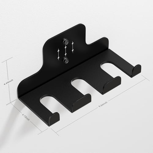 JNIHEEP Barbell Wall Holder,Olympic Hanger,Garage Gym Bar Wall Rack,Vertical Barbell Mount Rack,Space Saving Commercial or Home Gym Accessory,Holds Under 33mm Bar Size(Black) - color: Black 3 hooks