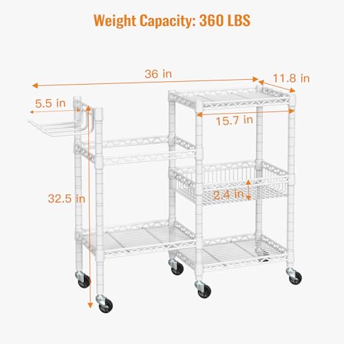 FUTASSI Home Gym Storage, 3 Tiers Workout Equipment Organizer with Wheels for Yoga Mats, Foam Roller, Dumbbells, Kettlebells, and Resistance Bands - color: White, size: Double-Row