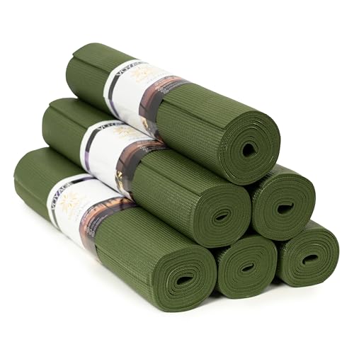 Voyage 5mm Studio Yoga Mats, 6 Pack, 72x24in - color: Olive Green