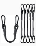 8 Inch Short Small Carabiner Bungee Cord with 190 Lbs Max Break Strength, 8 Pcs Black Mini UV Resistant Bungee Straps with Upgraded Carabiner Hooks, Great for Cargo, Bike, Kayak Boat, Luggage, etc - size: 8'', style: Black