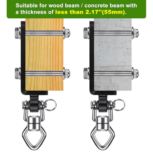 SELEWARE Heavy Duty Punching Bag Hanger and Beam Clamp for Boxing, Muay Thai, MMA - color: E. Beam Mount Punching Bag Hanger with Bearings