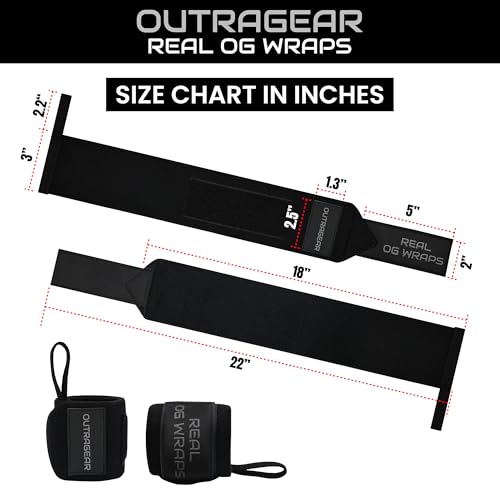 18" OG-Grade Wrist Wraps for Weightlifting – Heavy Duty Wrist Support with Thumb Loop & Lockdown Strap – Wrist Straps for Powerlifting, Bench Press & Gym Training - style: Victory Black