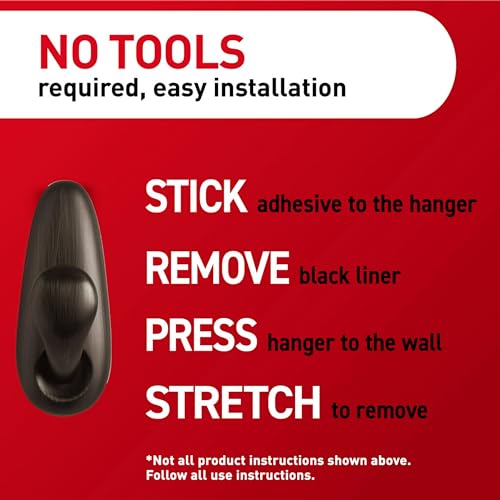 Command Medium Brushed Nickel Hooks, 2 Wall Hook and 4 Strips, Damage-Free Hanging with Adhesive, No Tools Hanging Back to School Decorations, Holds up to 3 lb - size: Medium