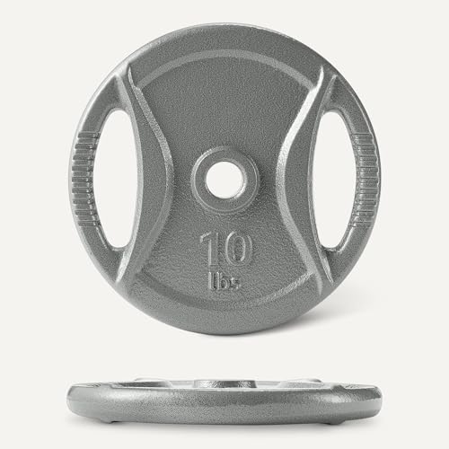 Amazon Basics 1-Inch Grip Weight Plates, Cast Iron, Strength Training, Home Gym - size: 10 lb, 4pc, 1"