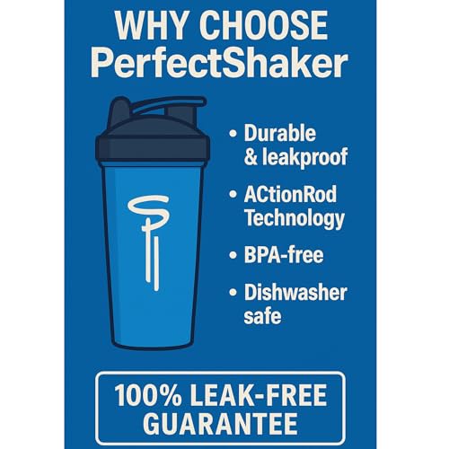 PerfectShaker ACTIV DC Comics & Justice League Series | Leak-Proof, BPA-Free, Shatter-Resistant | ActionRod Mixing Technology for Smooth Blends | Gym, Fitness & Sports Shaker - 28oz Superman(Blue) - color: Superman(Blue)