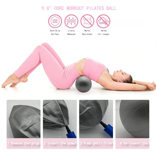 Pilates Kit, 17-in-1 Home Pilates Equipment Workout Set for Women – 14.5" Pilates Ring, TPE Gradient Resistance Bands, Yoga Ball,Heart-Shaped Resistance Band & Grip Socks with Backpack