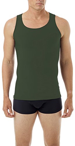 Underworks Mens Microfiber High Performance Compression Tank for Workouts, Sports Training and Shaping 3-Pack - color: Armygreen, size: Large