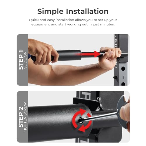 Sunny Health & Fitness Power Cage Squat Rack Attachments for Home Gym | Strength Training, Expanded Workout Variety, Durable Construction, Secure Fit, Quick Installation, Versatile Exercise Support - style: Olympic Adapter
