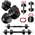AD01 Adjustable Dumbbells Set, 30/45/70/92LBS Free Weight Set, 5 in 1 Weight Set Used as Kettlebells, Barbell, Push up Stand, Exercise Fitness for Home Gym Suitable Men/Women - size: 30LB(15LB Pair)
