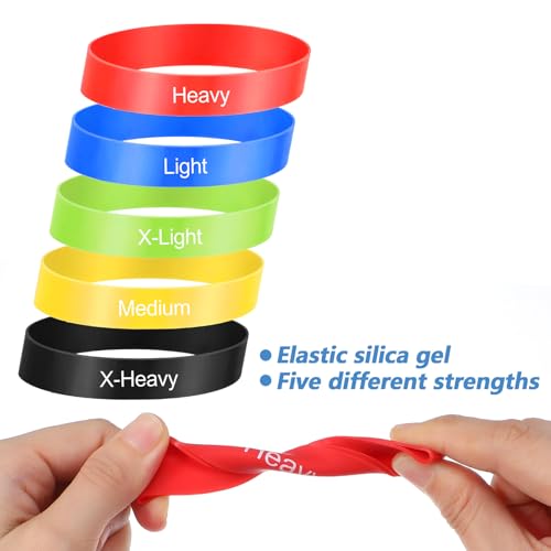 5Pcs Toe Stretcher Bands for Bunions, Toe Bands Resistance for Women and Men with Storage Bag(Yellow/Green/Red/Blue/Black)