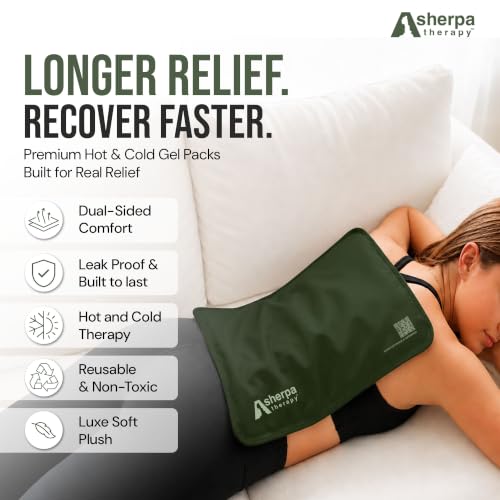 Large Hot and Cold Flexible Gel Ice Packs for Injuries Reusable, Cold Packs for Injuries Reusable Ice Packs, Soft Ice Pack for Back Cold Compress - 11.5" x 14.5" - Green - size: Large, style: Green