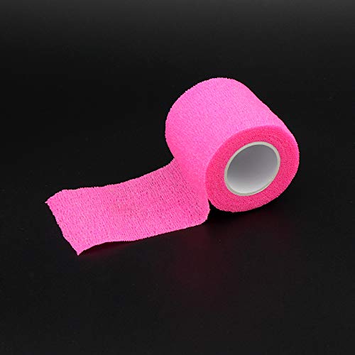 Sensi Wrap Grip Cover Sports Self Bandage Rolls 2-inch x 5-Yards 24pcs (Hot Pink) - color: Hot Pink