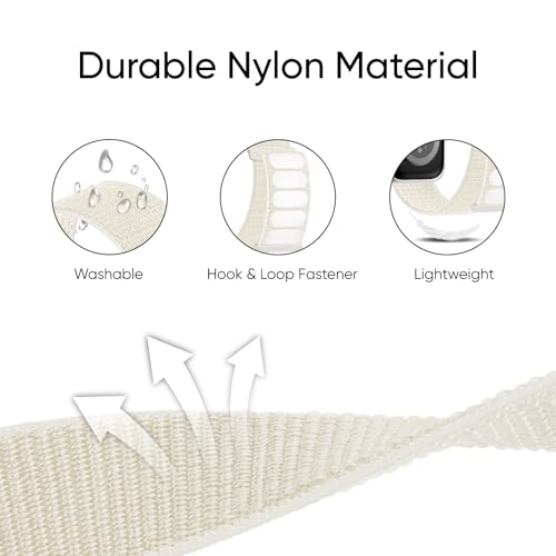 6 Pack Sport Nylon Loop Band Compatible with Apple Watch Band 38mm 40mm 41mm 42mm 44mm 45mm 46mm 49mm for Women Men, Adjustable Breathable Braided Straps for iWatch Series 11/10/9/8/7/6/5/4/3/SE/Ultra - color: Black/Smoke Violet/Rose Pink/Milk Tea/Mint Gr