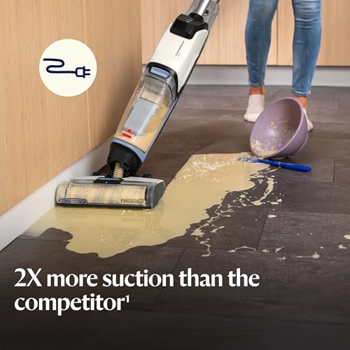 Bissell CrossWave Edge Zero-Gap Wet Dry Vacuum Mop, 4111A | Powerful suction for tile floors and stain removal; zero-gap edge reaches baseboards and corners - style: CrossWave Edge