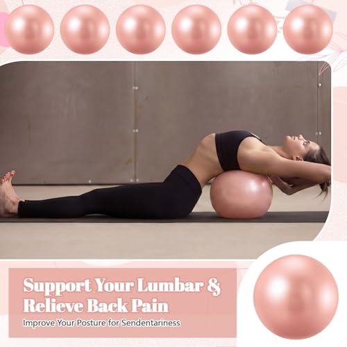 Sotiff 20 Pcs 9 Inch Pilates Ball Bulk Exercise Pilates Ball Mini Yoga Balls Therapy Core for Stability Barre Training Stretching Physical Posture Training Gym Workout with Inflation Tube - color: Champagne