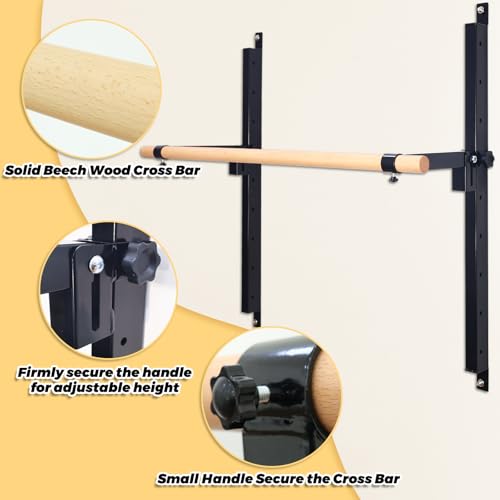 Seliyoo Ballet Barre Wall Mount, Foldable Height Adjustable | 4 FT /5FT Width,Solid Beech Wood Bar, Steel Brackets,For Adults Kids Studio Gym, Stretch & Workout Equipment - color: Black, size: 60 inches