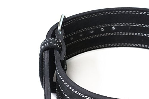 SERIOUS STEEL FITNESS Leather Weight Lifting Belt | Powerlifting, Weightlifting & Exercise Belt | 4" Wide & 10mm Thick - color: Single Prong, size: Large