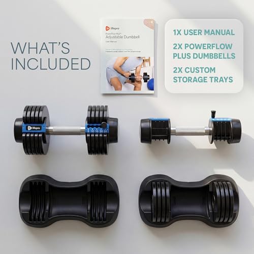 LifePro Adjustable Dumbbells Set – Quick-Adjust Space-Saving Weights with Anti-Slip Handle for Home Gym Strength Training - color: 25lb Pair Pin Adjustment