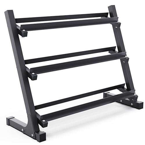 Synergee Dumbbell Rack – 3 Tier Adjustable Weight Storage - color: Large