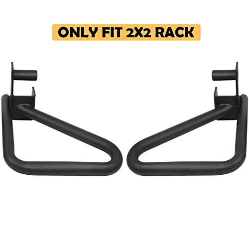A2ZCARE Dip Bar Attachment for Squat Rack - Multi Grip Set of 2 for Strength Training, Pull up, Push up 2x2 inch Power Cage Squat Rack - Pair