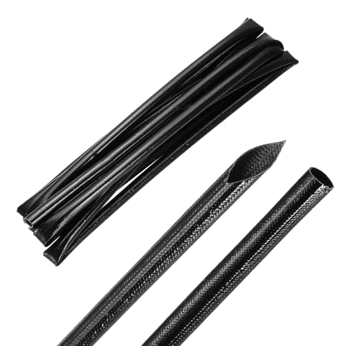 MECCANIXITY 10ft Braided Cable Sleeve, 9/32" ID 200C Heat Resistant 1500V Fiberglass Wire Insulation Cord Protector Organizer Wires Management for Motor Engine Fuel Line, Black - color: Black, size: 10ft-7mm