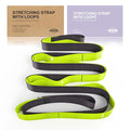 Non Elastic Stretching Strap with Loops - Yoga Straps for Physical Therapy, Durable Stretch Bands for Exercise, Flexibility Training, Hamstring & Leg Stretcher, Yoga/Pilates/Gymnastics - color: Green