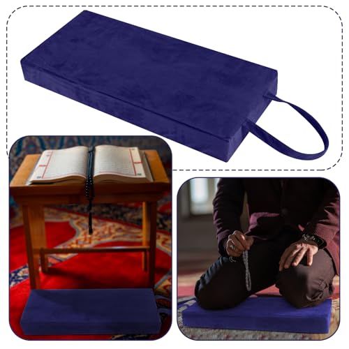 Colingmill Personal Prayer Kneeler Pad 18 3/4 Inch Christian Kneeling Pillow Microfiber and High Density Foam Personal Religious Prayer Kneeler Pad Pillow Bench for Kneeling Christian Gift(Navy Blue) - color: Navy Blue