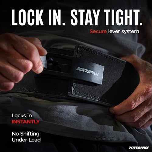 Katamu USPA & IPL Approved Premium Lever Belt | — 10mm and 13mm Leather - color: Black Out Wings, size: Medium - 10mm