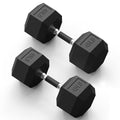 PAPABABE Hex Dumbbell Set 2.5-100lb, Rubber Grip Dumbbells, Home Gym | Complete & Durable Cast Iron Core Odorless Antiroll Hex Shape Ergonomic Versatile Home Gym Comfort Non-Slip Grip - size: 45 lb, Pair, style: Rubber Grip